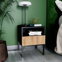 Wohnen Nachtkommode mit Fach und Schublade - Cavan