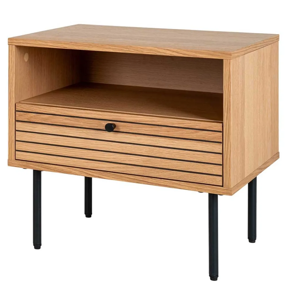 Wohnen Nachtkommode mit Fach und Schublade - Virona