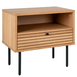 Wohnen Nachtkommode mit Fach und Schublade - Virona