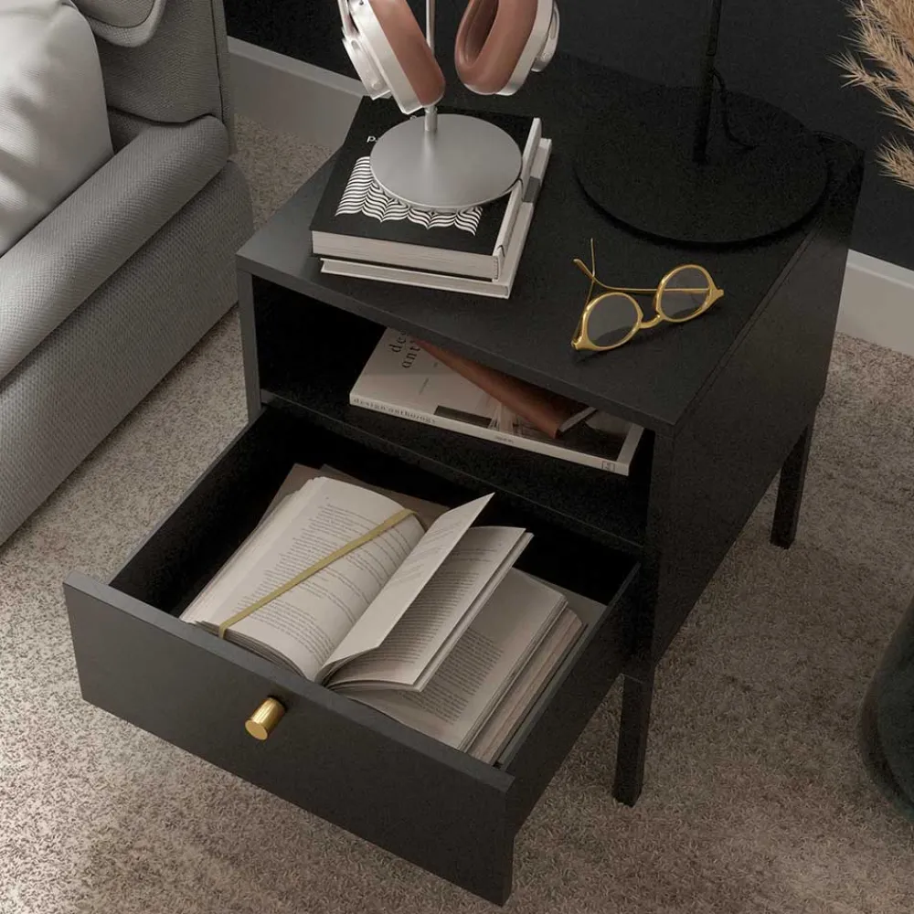 Wohnen Nachtkommode mit Fach und Schublade - Groot