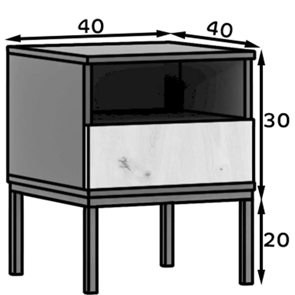 Wohnen Nachtkommode mit Fach und Schublade - Groot