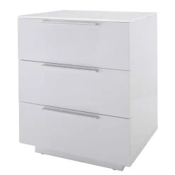 Wohnen Nachtkommode mit Glasbeschichtung Ardila in Weiß