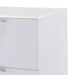 Wohnen Nachtkommode mit Glasbeschichtung Ardila in Weiß