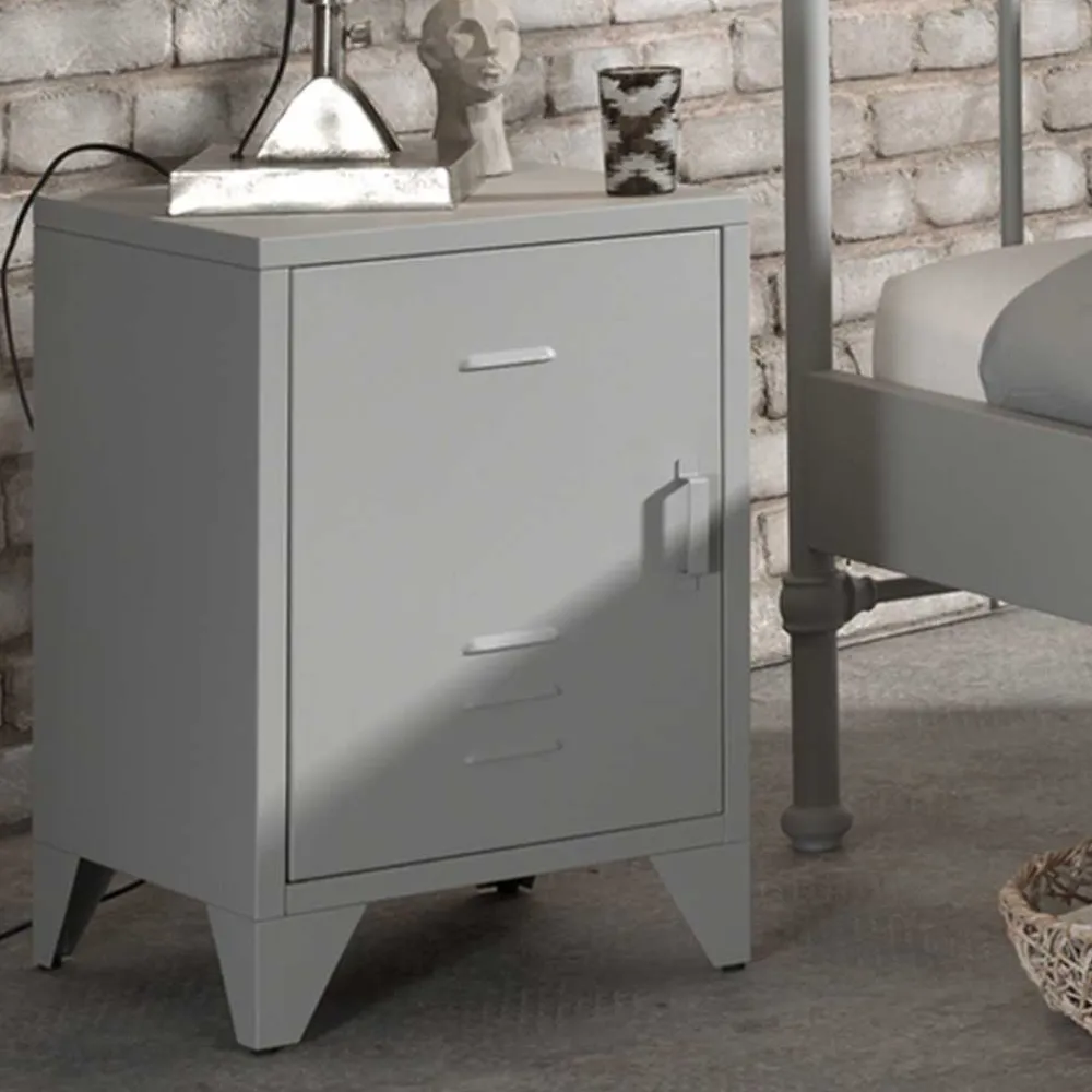 Wohnen Nachtkommode mit Tür in Grau - Grandios