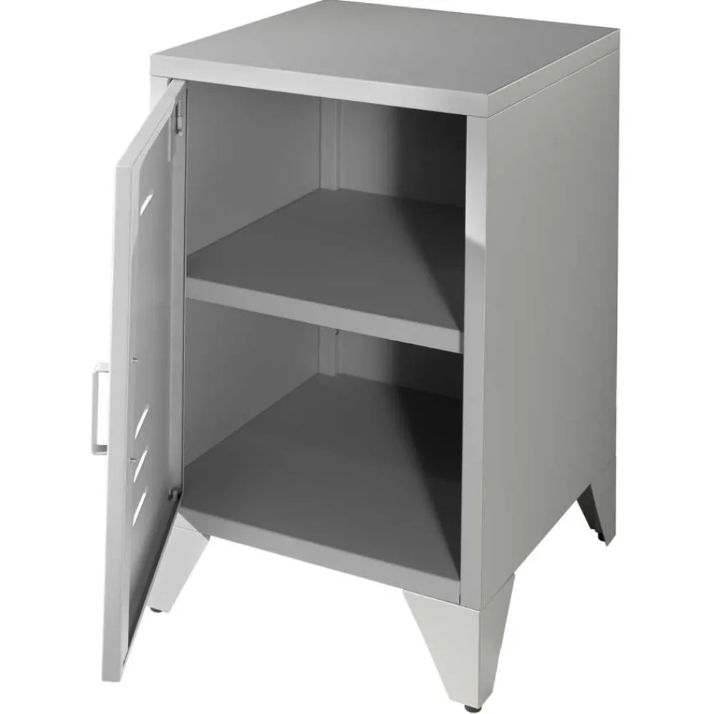 Wohnen Nachtkommode mit Tür in Grau - Grandios