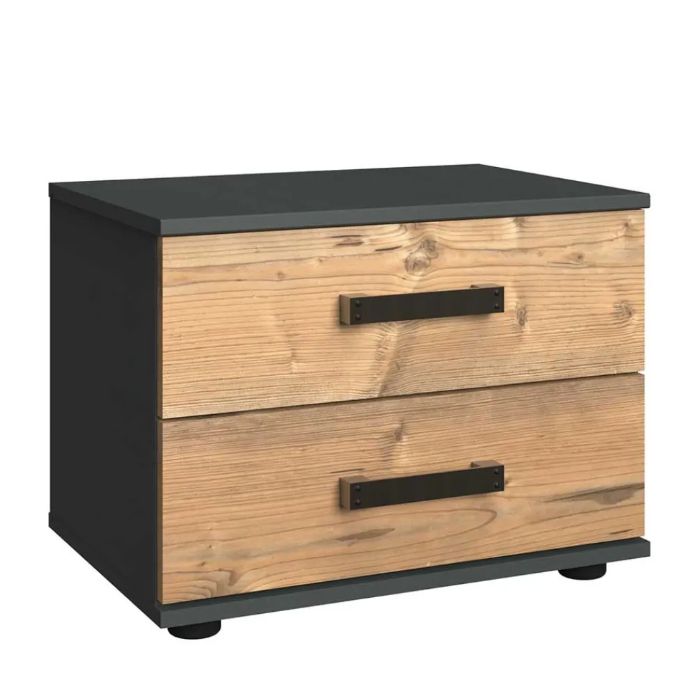 Wohnen Nachttische*Nachtkommode mit zwei Schubladen in Tanne NB - Ardila I