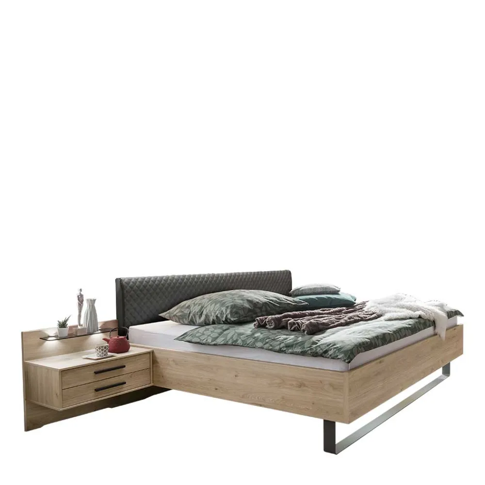 Wohnen Nachtkommoden & Doppelbett Kombi - Licruva I (dreiteilig)