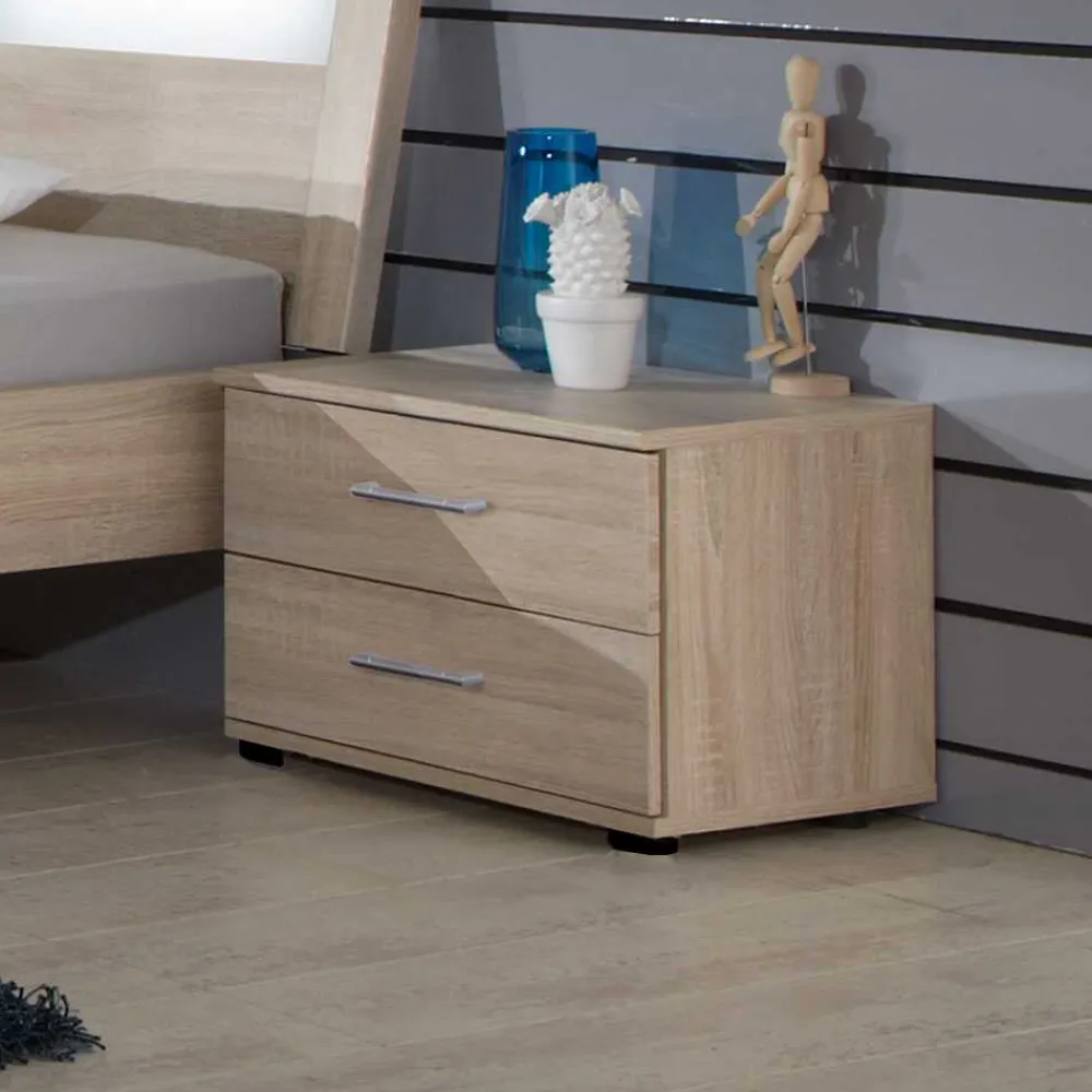 Wohnen Nachttische|Sideboards & Kommoden*Nachtkonsole Entuisan in Eiche Holzoptik Sägerau