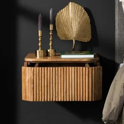 Wohnen Nachtkonsole für die Wandmontage aus Massivholz - Izunamy