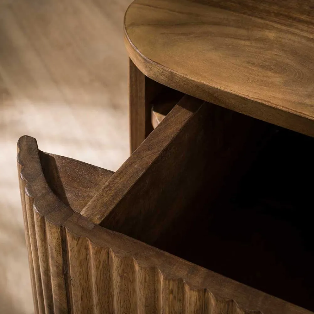 Wohnen Nachtkonsole für die Wandmontage aus Massivholz - Izunamy