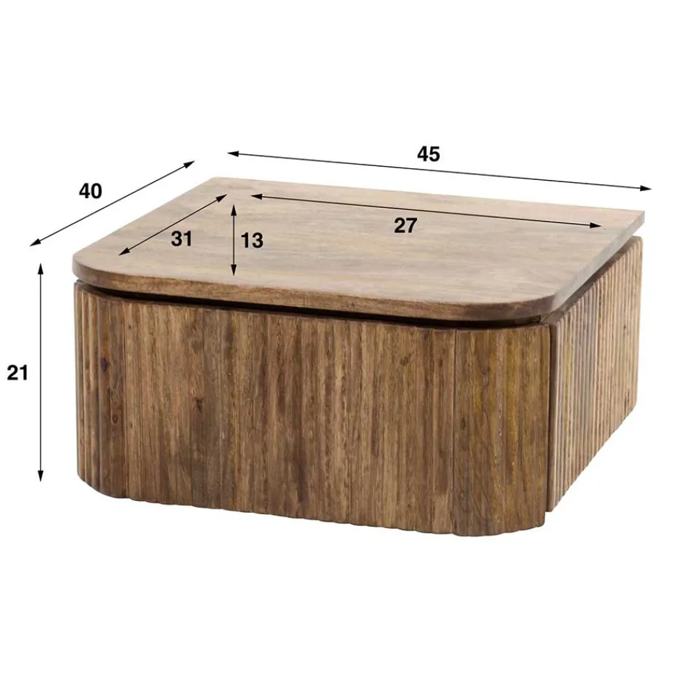 Wohnen Nachtkonsole für die Wandmontage aus Massivholz - Izunamy