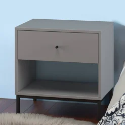 Wohnen Nachttische*Nachtkonsole in Grau mit Schwarz - Lagista