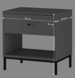 Wohnen Nachttische*Nachtkonsole in Grau mit Schwarz - Lagista