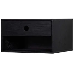 Wohnen Nachtkonsole in Schwarz mit Furnier - Yalin