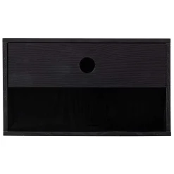 Wohnen Nachtkonsole in Schwarz mit Furnier - Yalin