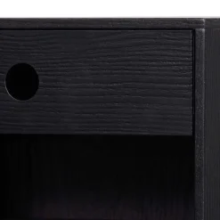 Wohnen Nachtkonsole in Schwarz mit Furnier - Yalin