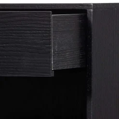 Wohnen Nachtkonsole in Schwarz mit Furnier - Yalin