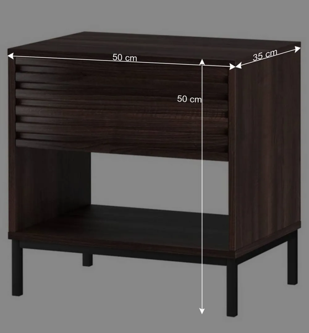 Wohnen Nachtkonsole in Walnuss Holzoptik - Teleska