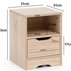 Wohnen Nachtkonsole mit Fach und Schublade - Mavricara