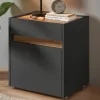 Wohnen Graue Möbel|Nachttische*Nachtschrank in Anthrazit und Wildeiche Dekor - Ahilav