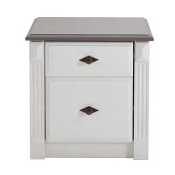 Wohnen Skandinavische Möbel|Landhausmöbel*Nachtschränkchen Caneon in Grau Weiß