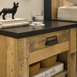 Wohnen Nachttische|Sideboards & Kommoden*Nachttisch in Altholz Optik & Anthrazit - Naiavio