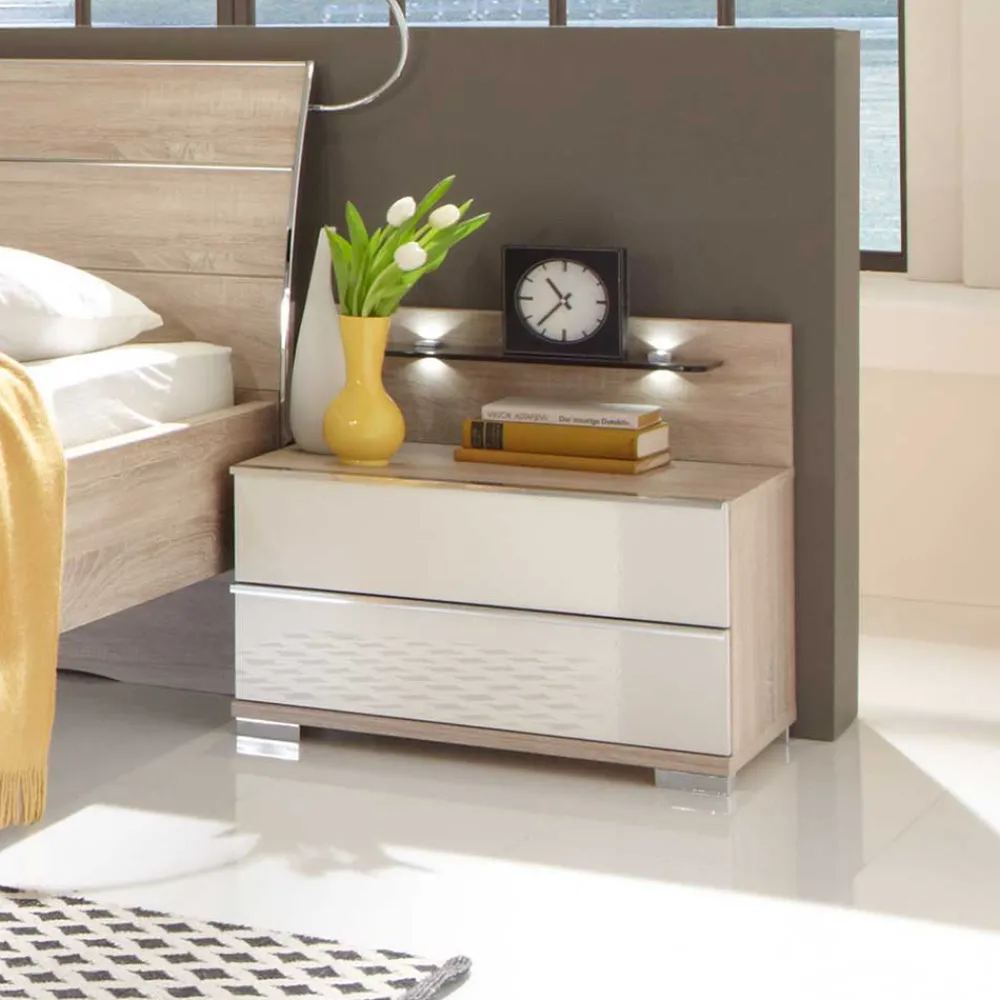 Wohnen Nachttische|Kommoden*Nachttisch Konsole Bosays in Weiß (zweiteilig)