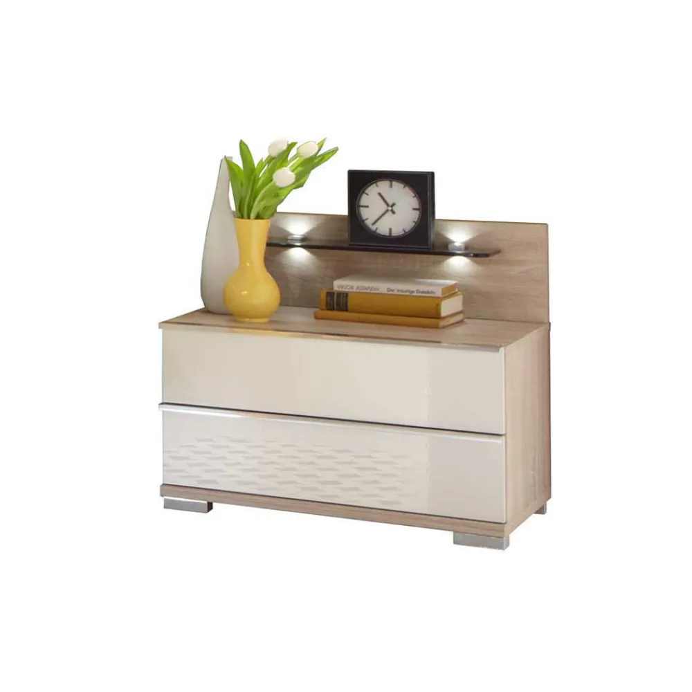 Wohnen Nachttische|Kommoden*Nachttisch Konsole Bosays in Weiß (zweiteilig)