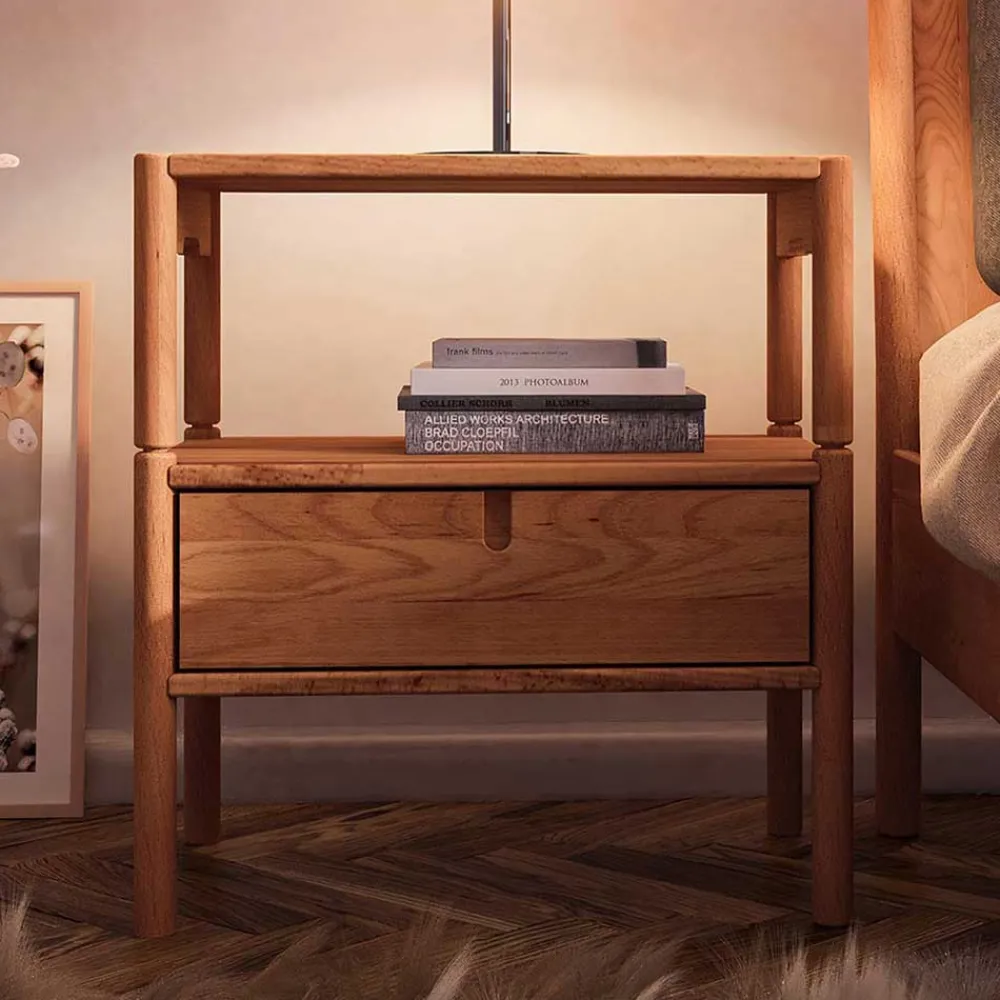 Wohnen Kommoden|Nachttische*Nachttisch mit Fach & Schublade - Indrya