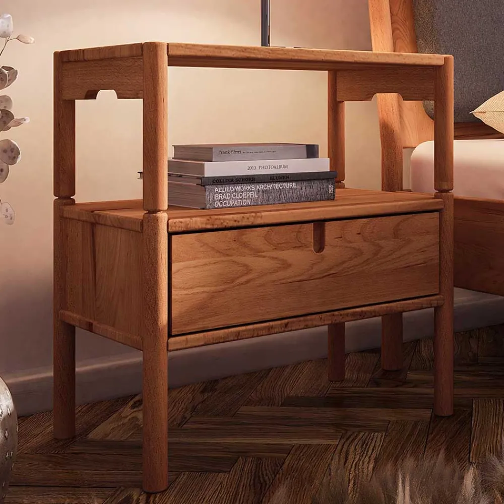 Wohnen Kommoden|Nachttische*Nachttisch mit Fach & Schublade - Indrya