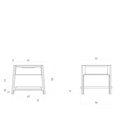 Wohnen Nachttische*Nachttisch mit Schublade und Ablage - Lana