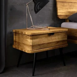 Wohnen Nachttische|Kommoden*Nachttisch mit Schublade aus Wildeiche - Casarius