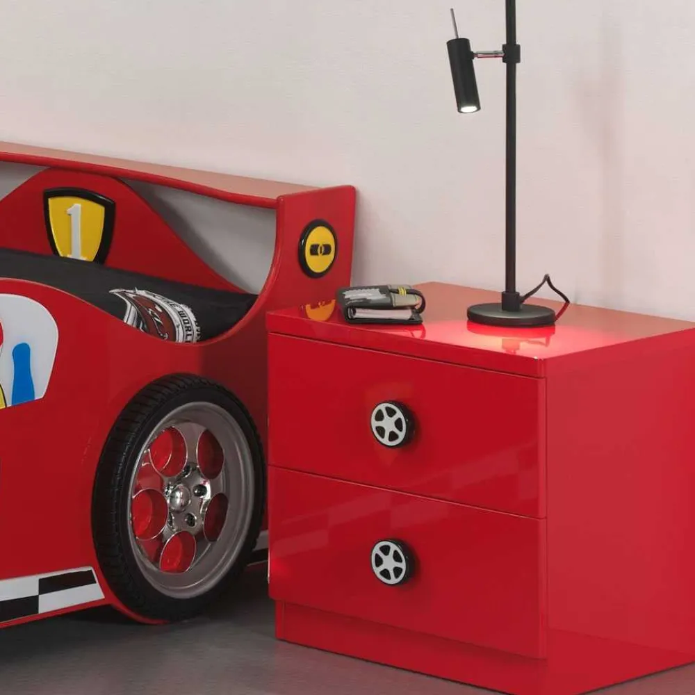 Wohnen Kommoden|Kinderkommoden*Nachttisch Streeter in Rot