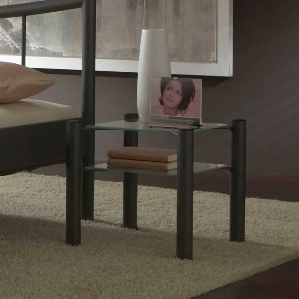 Wohnen Kommoden|Nachttische*Nachttisch Virginia in Dunkelgrau