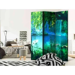 Wohnen Natur Foto Paravent See & Wasserfall - Glacey