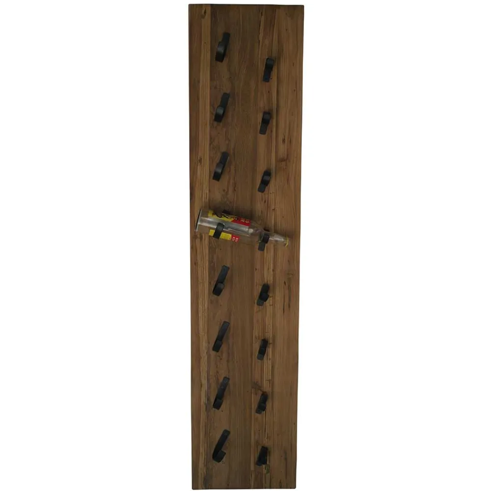 Wohnen Naturbelassenes Weinregal mit 16 Halterungen - Teako