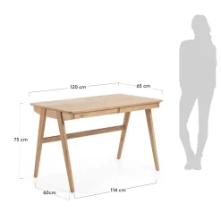 Wohnen Naturfarbener Schreibtisch im Hygge Look - Calmaro