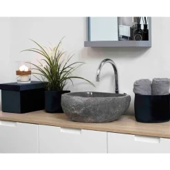 Wohnen Vasen*Naturstein Waschbecken als Aufsatzbecken - Mossora
