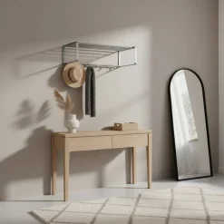 Wohnen Nickelfarbene Hängegarderobe aus Stahl - Mazurra