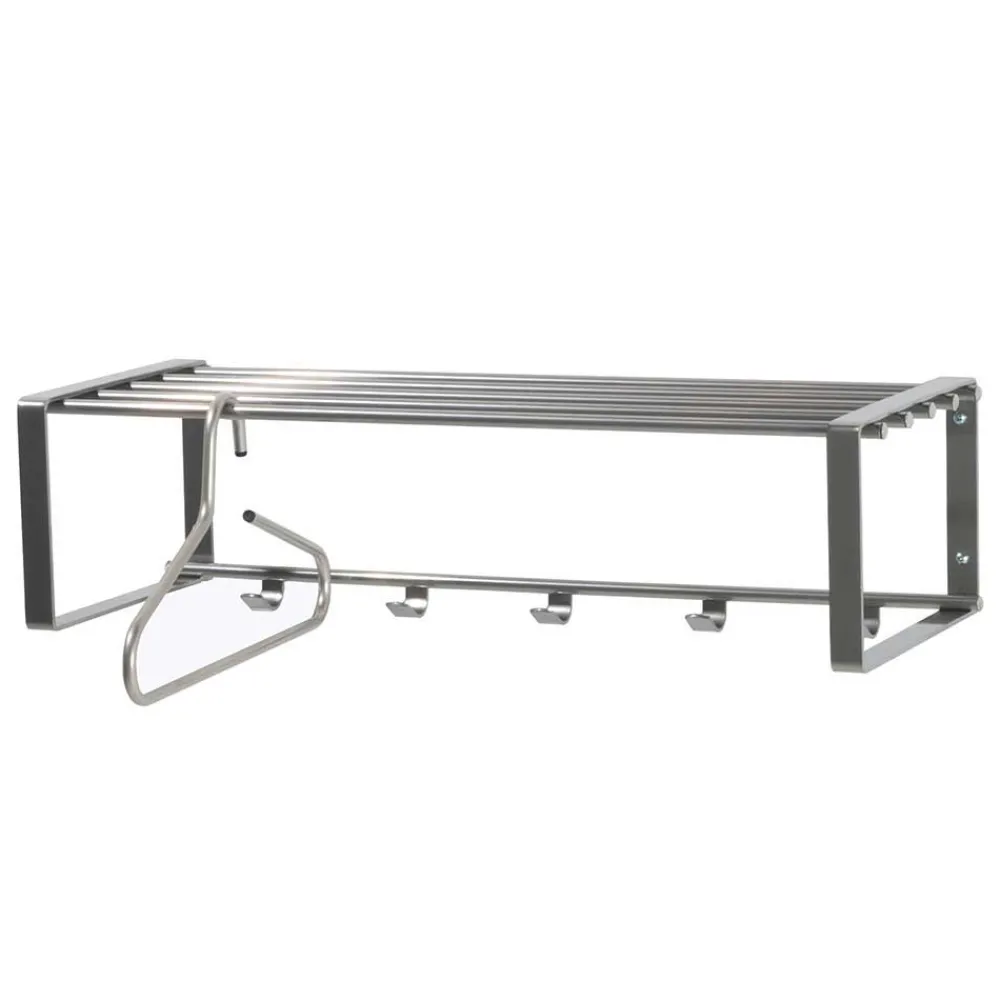 Wohnen Nickelfarbene Hängegarderobe aus Stahl - Mazurra