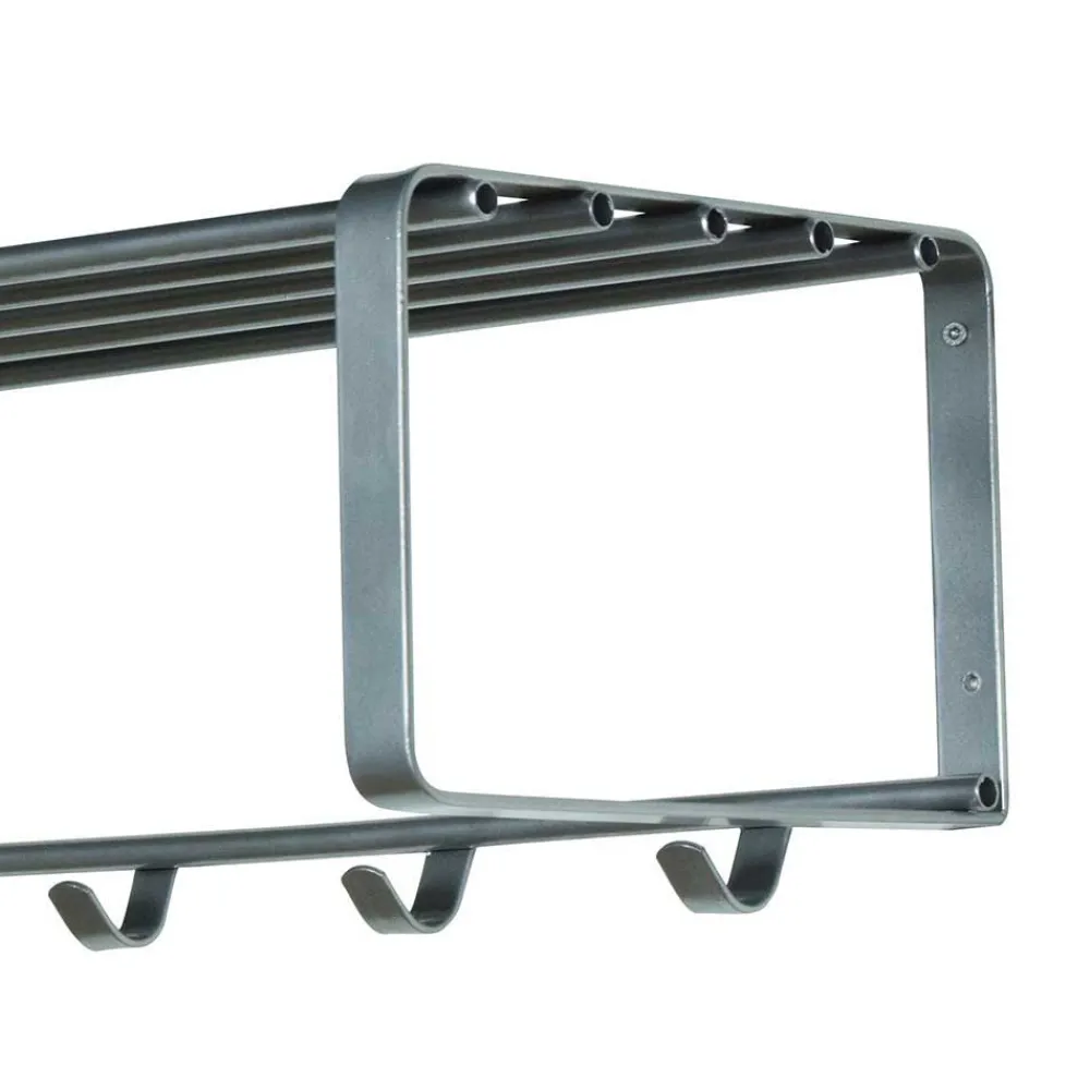 Wohnen Nickelfarbene Hängegarderobe aus Stahl - Mazurra