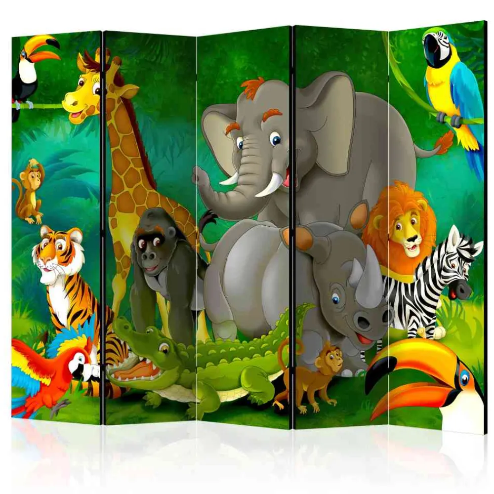 Kinder Wohnen Niedlicher Kinder Paravent Dschungeltiere - Adatto