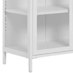 Wohnen Wohnzimmerschränke|Vitrinen*Niedrige Vitrine aus Stahl in Weiß - Sancrez