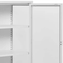 Wohnen Wohnzimmerschränke|Vitrinen*Niedrige Vitrine aus Stahl in Weiß - Sancrez