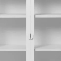 Wohnen Wohnzimmerschränke|Vitrinen*Niedrige Vitrine aus Stahl in Weiß - Sancrez