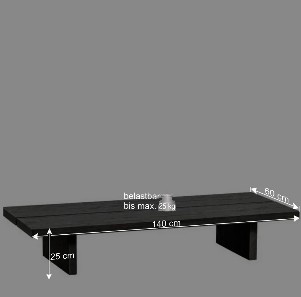 Wohnen Asiatische Möbel*Niedriger Couchtisch in Dunkelbraun Holzoptik - Rosiblo