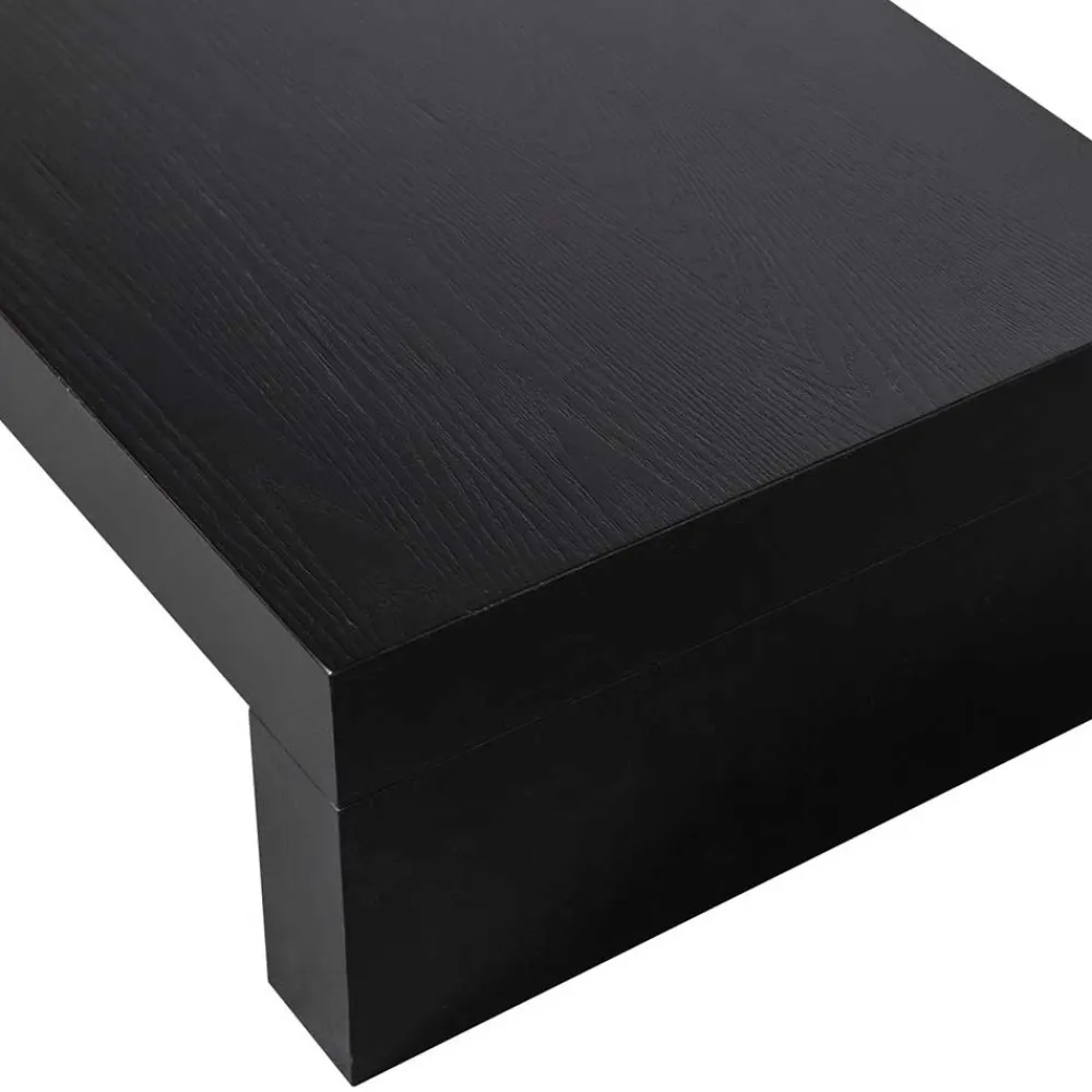 Wohnen Asiatische Möbel*Niedriger Japandi Wohnzimmertisch in Schwarz - Milana