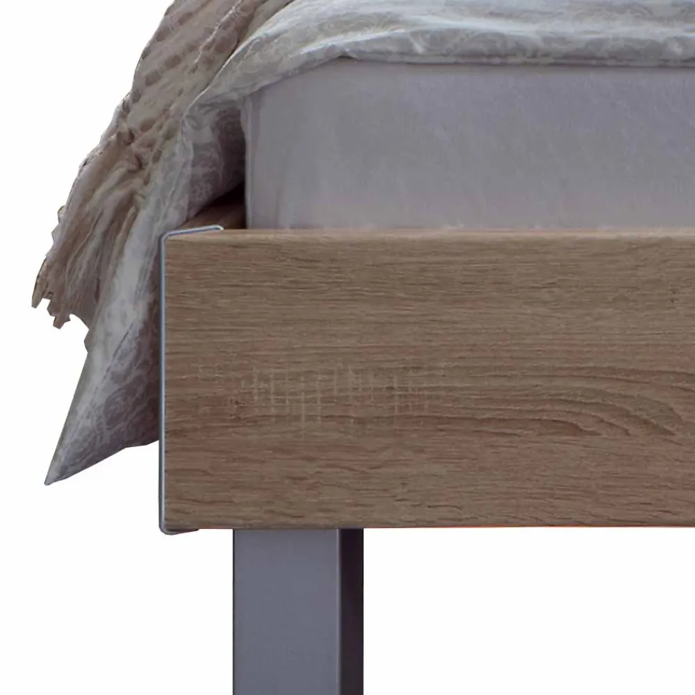 Wohnen Niedriges Bett Hamburg in Eiche Sonoma Dekor