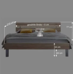 Wohnen Niedriges Bett Hamburg in Eiche Sonoma Dekor