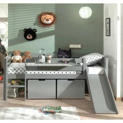 Kinder Wohnen Niedriges Hochbett mit Rutsche - Jamaika